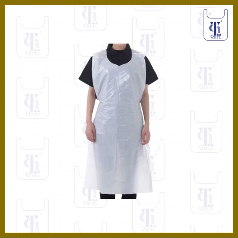 WHITE PREMIUM DISPOSABLE PE APRON 80 X 134CM 围裙
