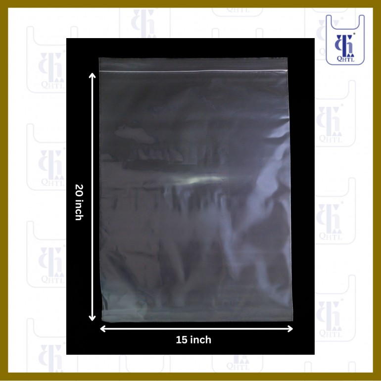 PE ZIP LOCK BAGS 0.09MM X 15 X 20 (500PCS/CTN)