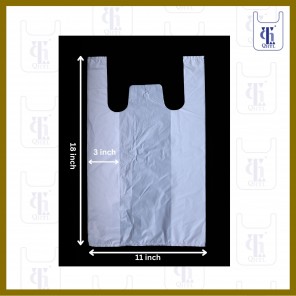 Medium White Singlet Bag 0.02mm X (11+6)" X 18"(MW)