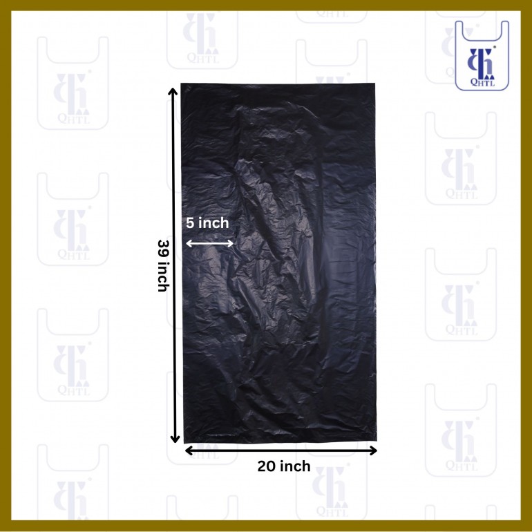 BLACK GARBAGE BAGS 0.025MM X30X 39(500)