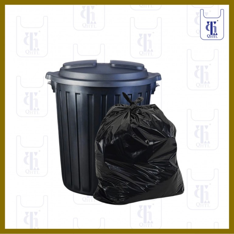 BLACK GARBAGE BAGS 0.025MM X30X 39(500)