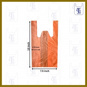 ORANGE SINGLET EGG BAG 0.02MM X (7.5+5.5)" X 13"