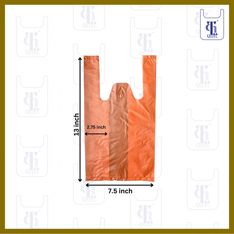 ORANGE SINGLET EGG BAG 0.02MM X (7.5+5.5)" X 13"