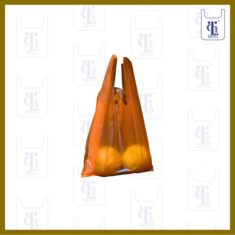 ORANGE SINGLET EGG BAG 0.02MM X (7.5+5.5)" X 13"