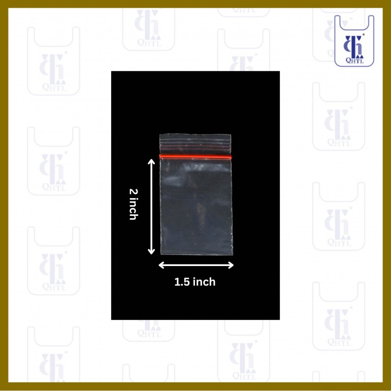 PE ZIP LOCK BAGS 0.05MM X 1.5 X 2 (1000PCS/BOX)