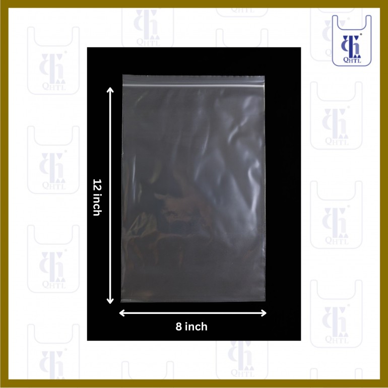 PE ZIP LOCK BAGS 0.05MM X 8 X 12(1000PCS/BOX)
